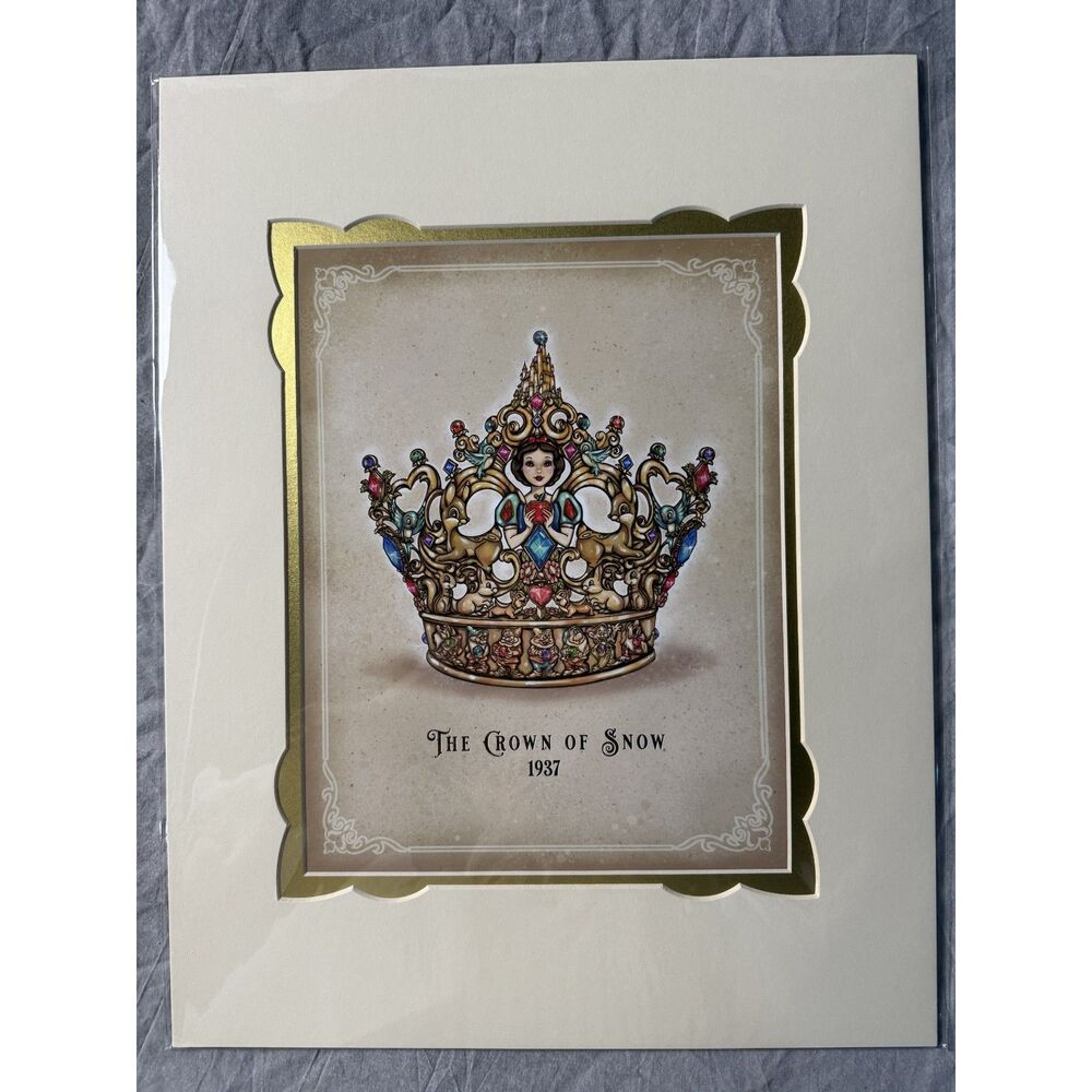 Disney Parks The Crown of Snow John Coulter Snow White Art Print 14x18 Matted
